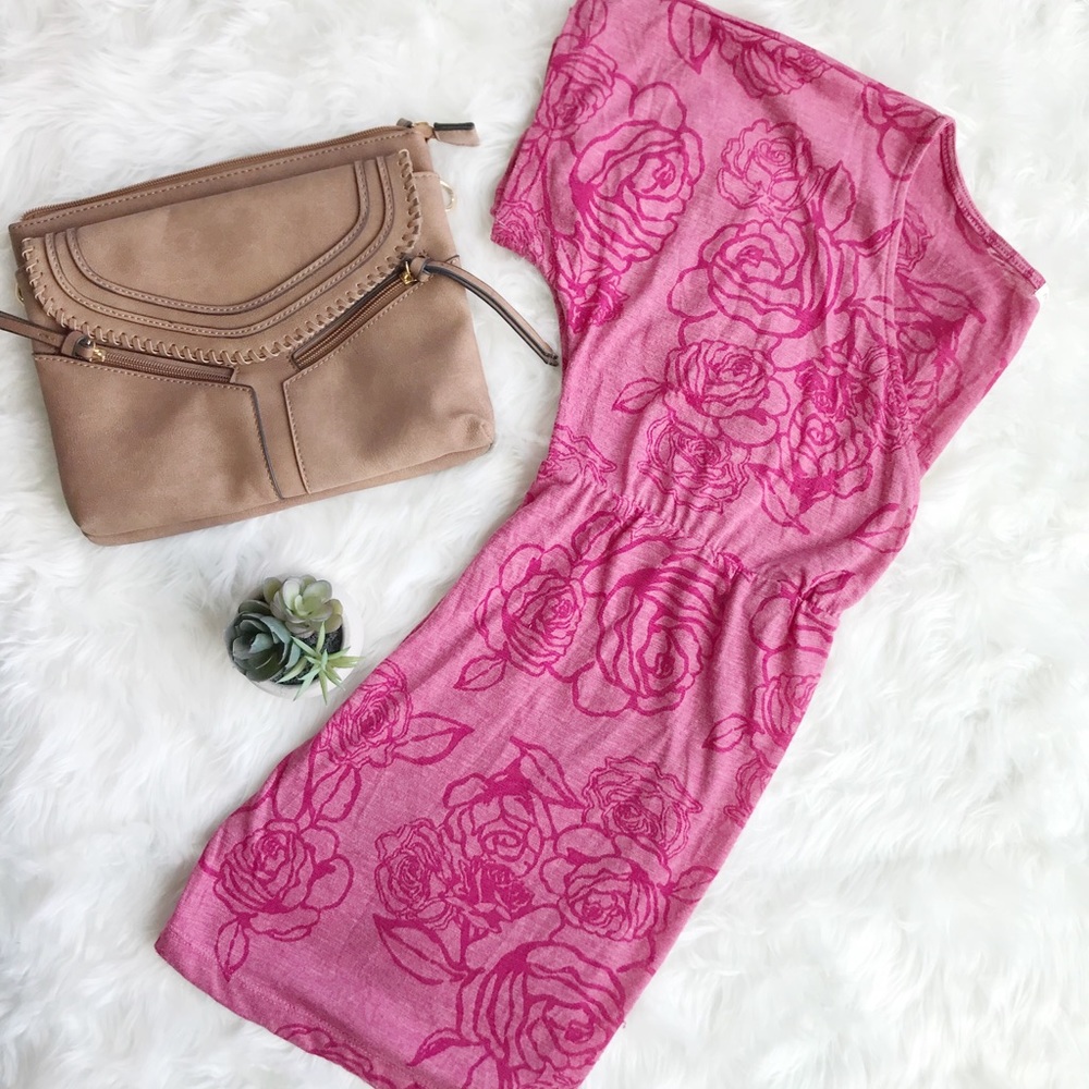 Maurice’s Rose Print V neck Babydoll Top